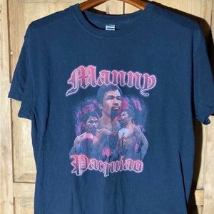 Vintage GILDAN Manny “PacMan” Pacquiao Boxing Black T-shirt Size Large